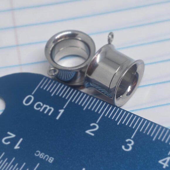 1/2 Silver Stainless Add a Charm Screw Tunnels Plugs Gauges B3677 - Picture 5 of 5